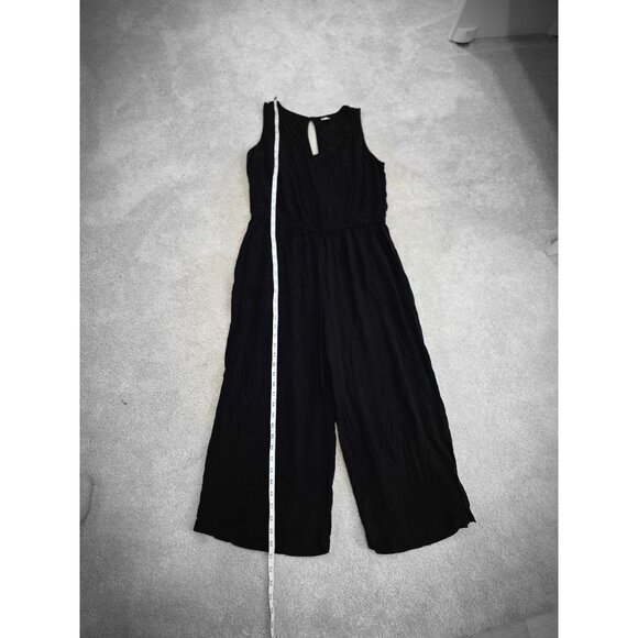 Old Navy Black Sleeveless Jumpsuit With Keyhole Back & Elastic Waist Womens L Ra - Picture 2 of 7